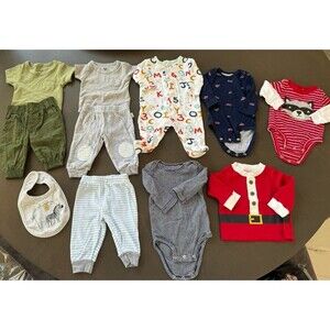 baby boy infant 3M romper jogger chino pants bundle clothes Christmas carter's